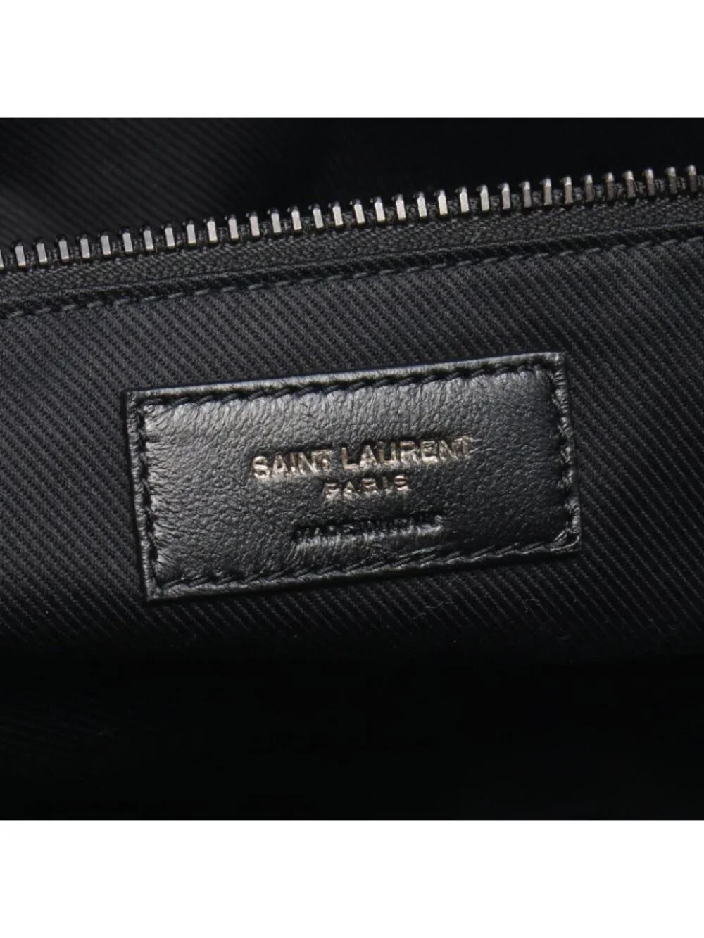 Saint Laurent Paris Boston Bag Wide Logo Puffer Black Leather